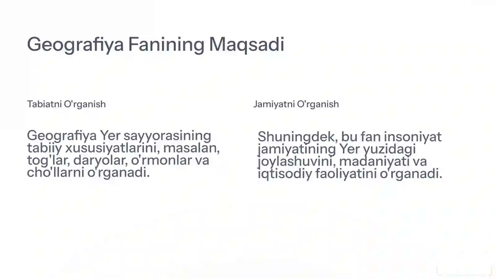 Geografiya Fanining Maqsadi 2
