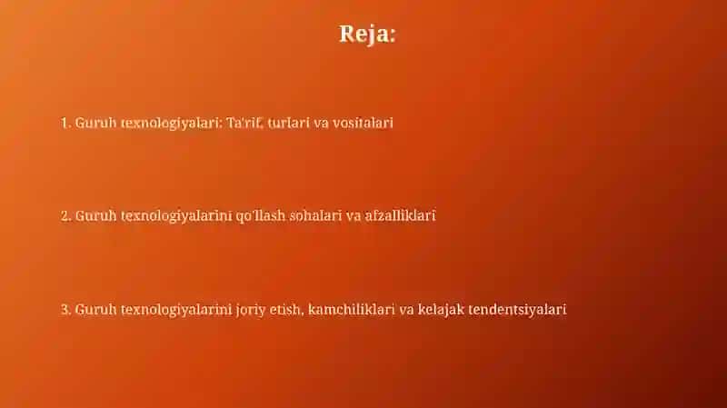 Guruhli texnologiyalar 2