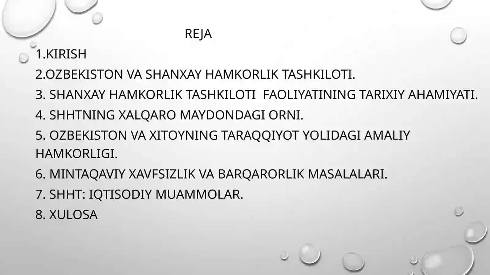 Shanxay Hamkorlik Tashkiloti Faoliyati 2