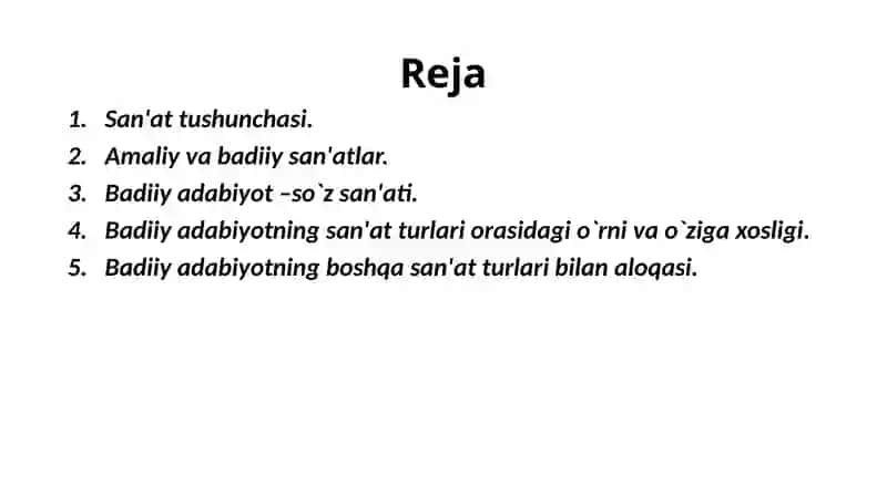 Badiiy adabiyot sanʼat turi sifatida 2
