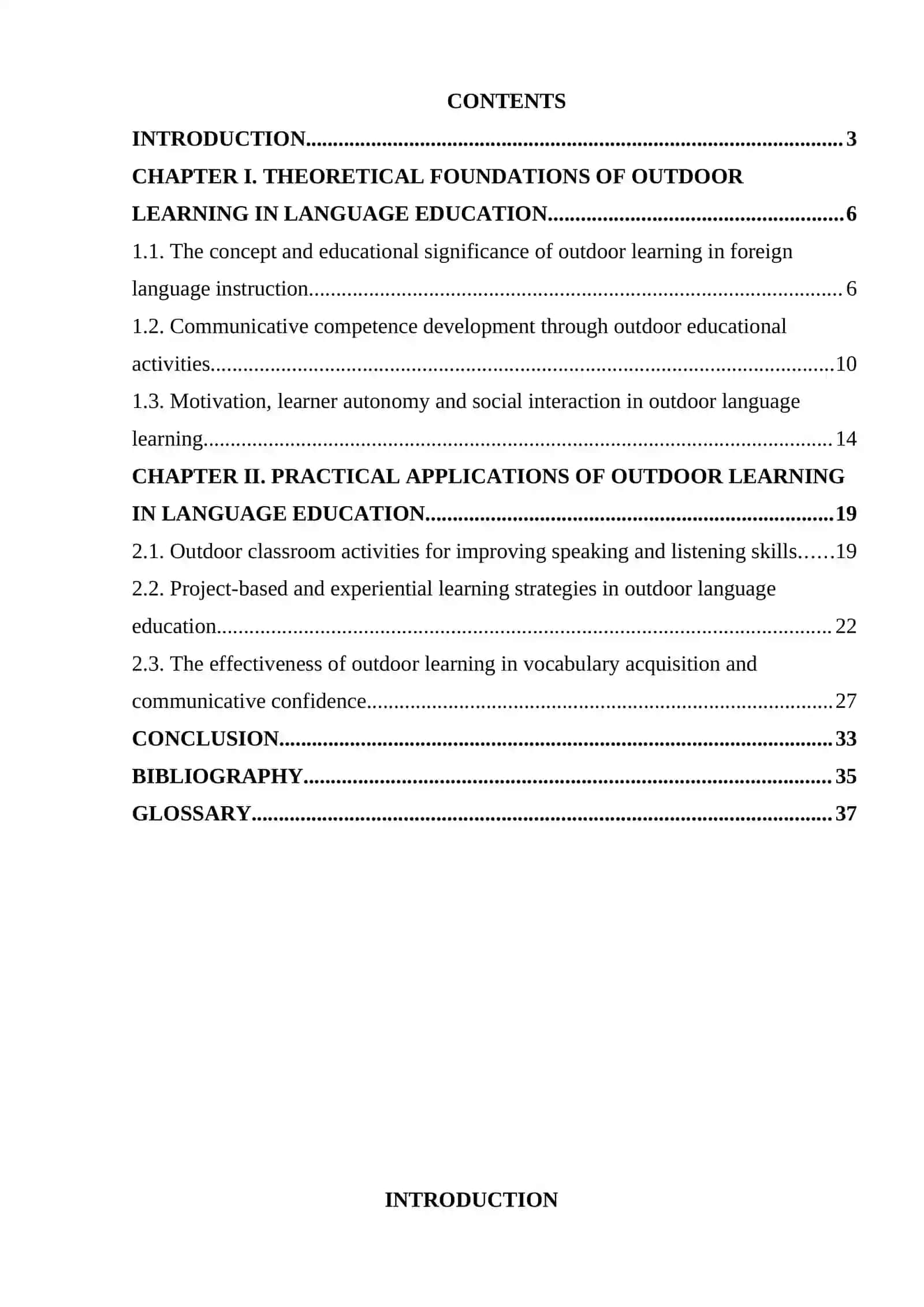 Course Paper: The role of outdoor learning in language education classrooms 2