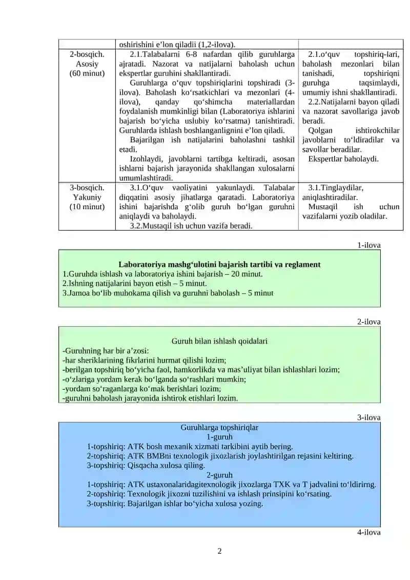 "Navbatchi mexanik bo‘limining ishini o‘rganish" 2