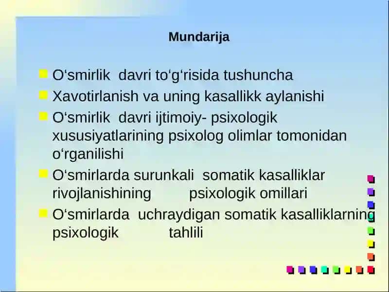 O‘smirlarda somatik kasalliklar 2