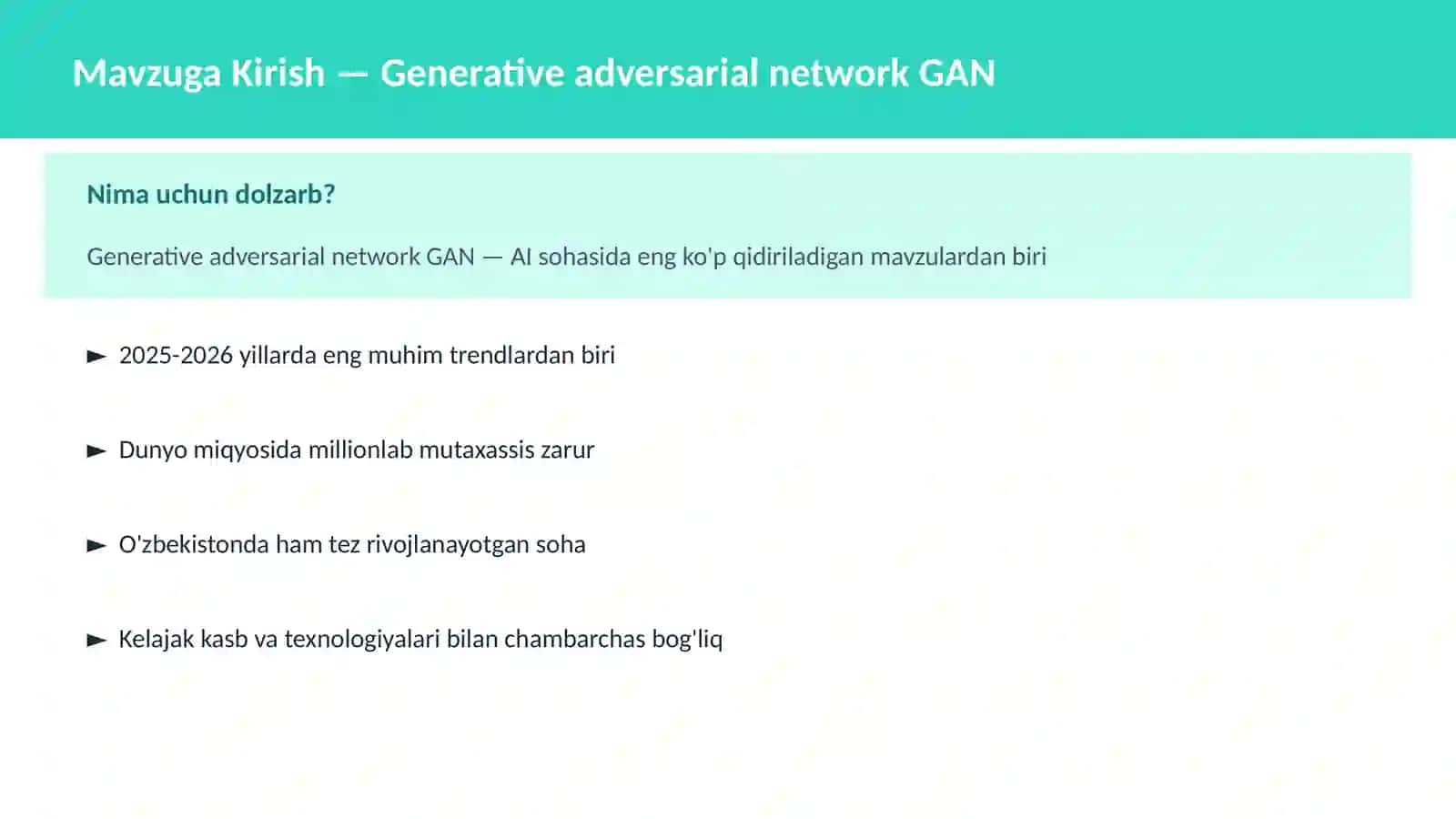Generative adversarial network GAN 2