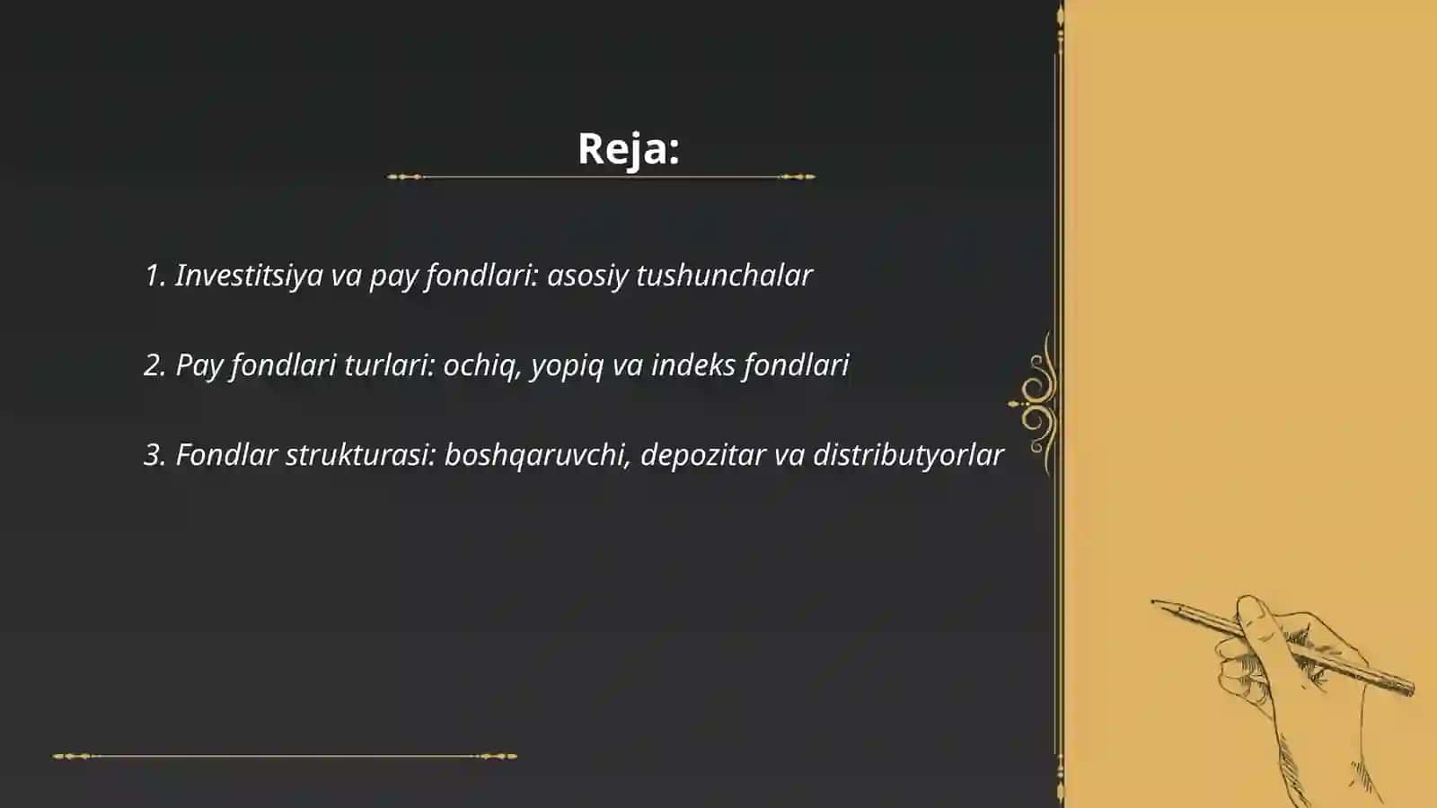 Investitsiya va pay fondlari 2