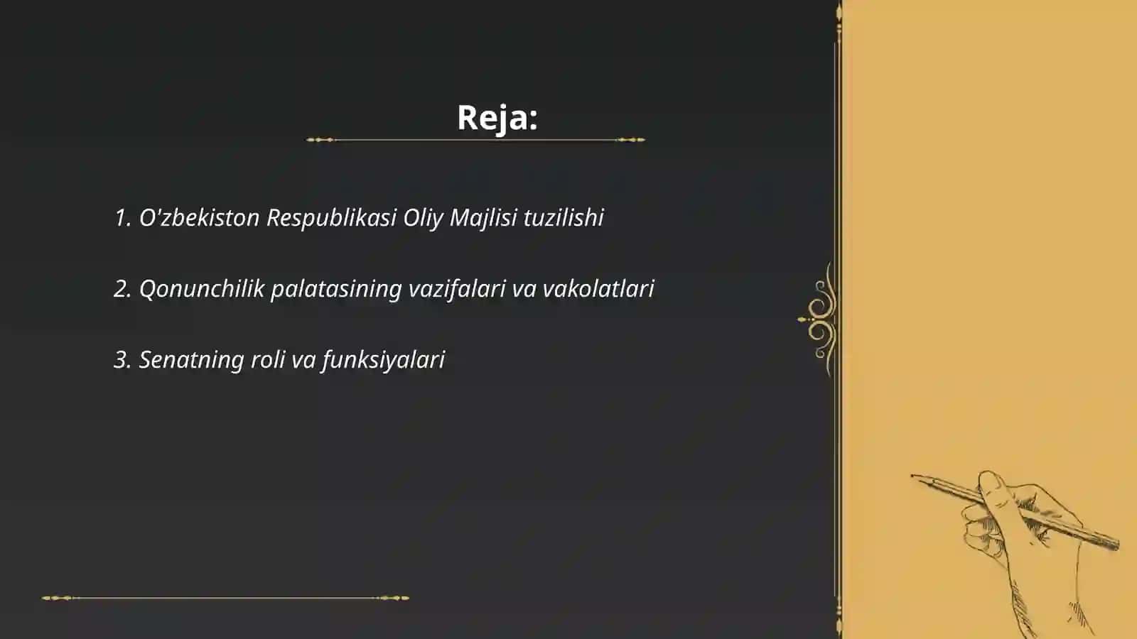 O'zbekiston parlament tizimi va undagi islohotlar 2
