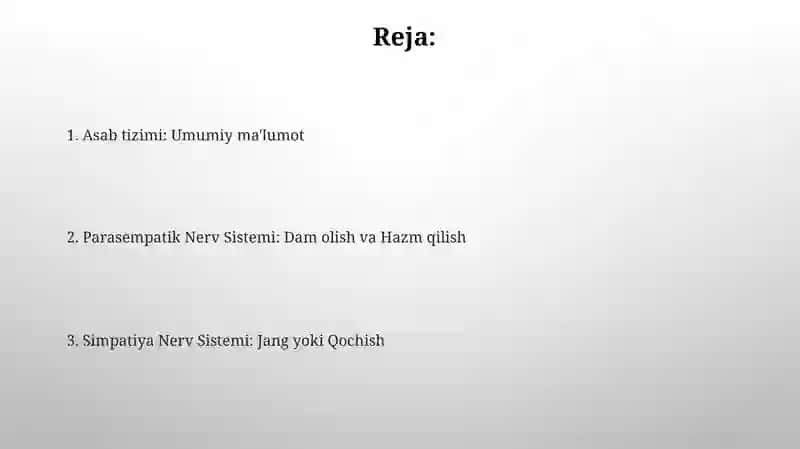 Nerv tizimi. Simpatik va Parasimpatik tizim 2