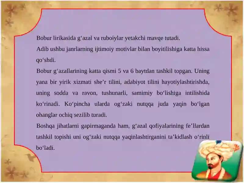 Bobur lirikasining nazariy va badiiy tahlili 2