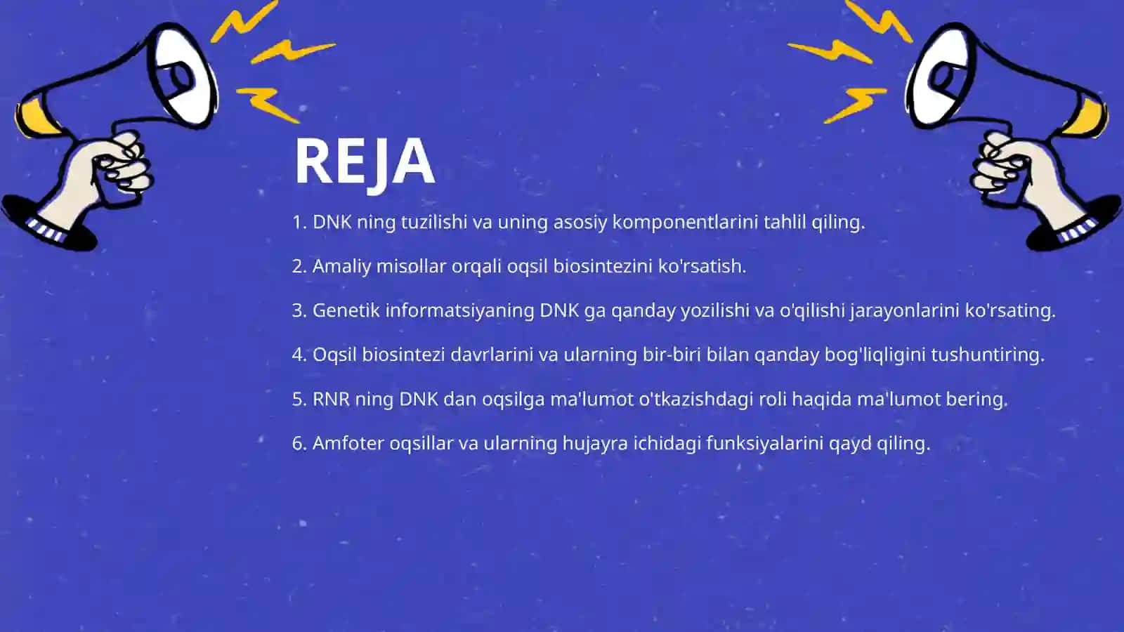 DNK ning genetic roli.Oqsil biosintezi 2