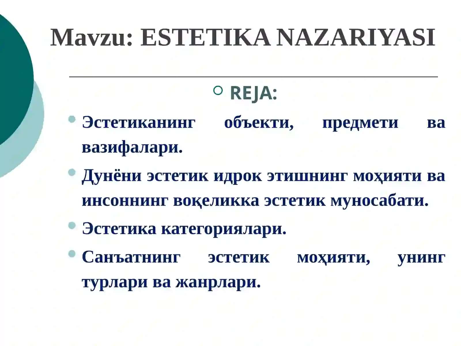 ESTETIKA NAZARIYASI 2