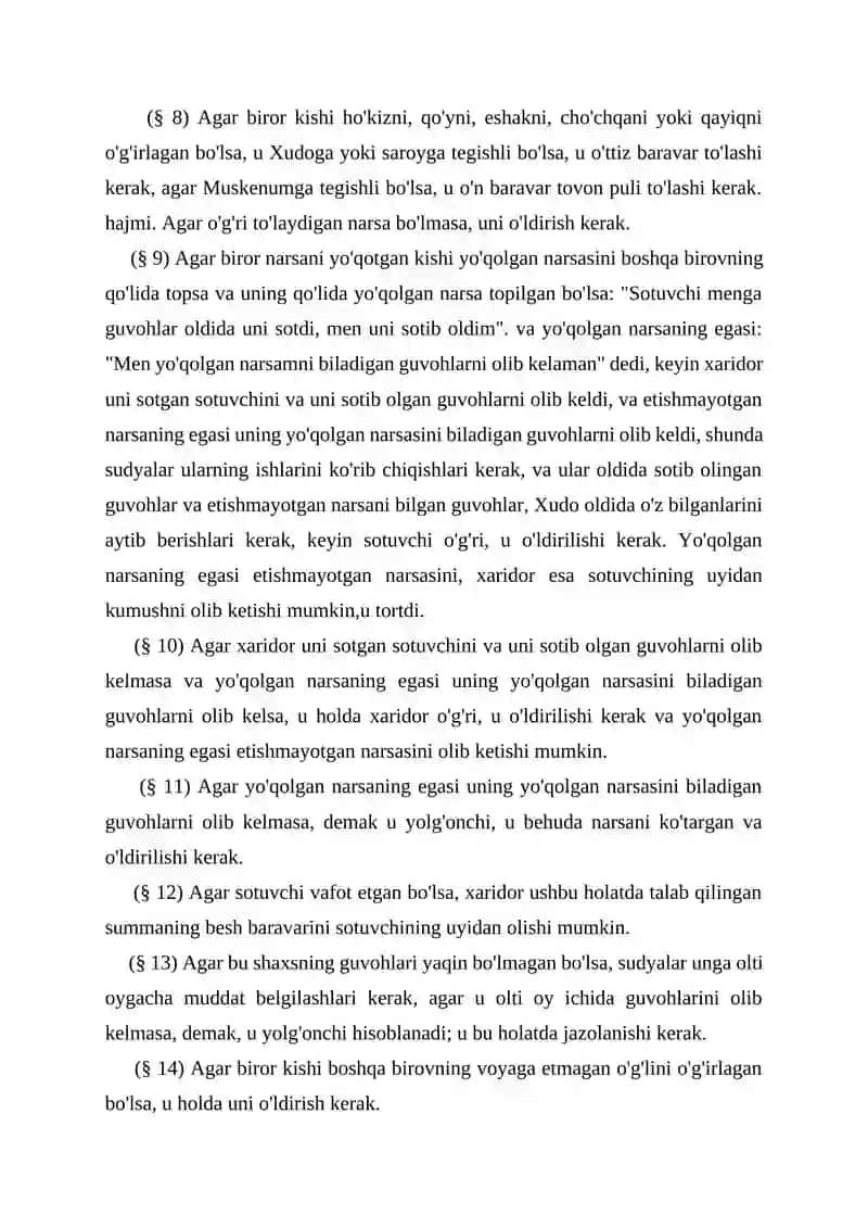 XAMURAPPI QONUNLARI 2