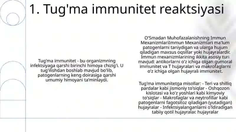 Tug'ma immunitet reaktsiyasi 2