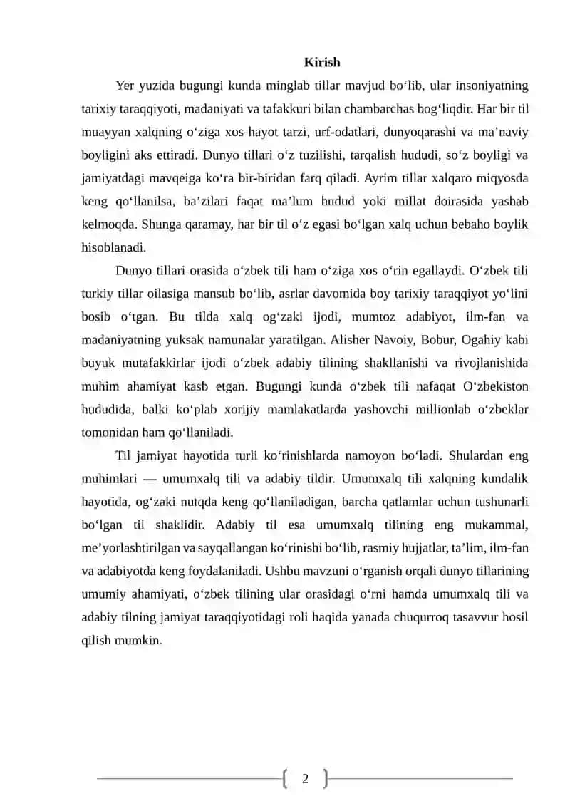 Umumxalq tillar va adabiy til 2