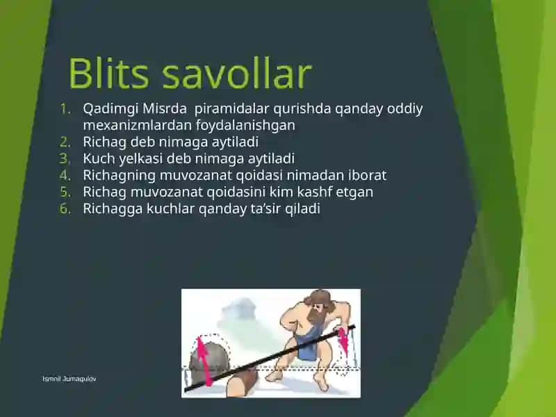Richag va uning muvozanat sharti 2