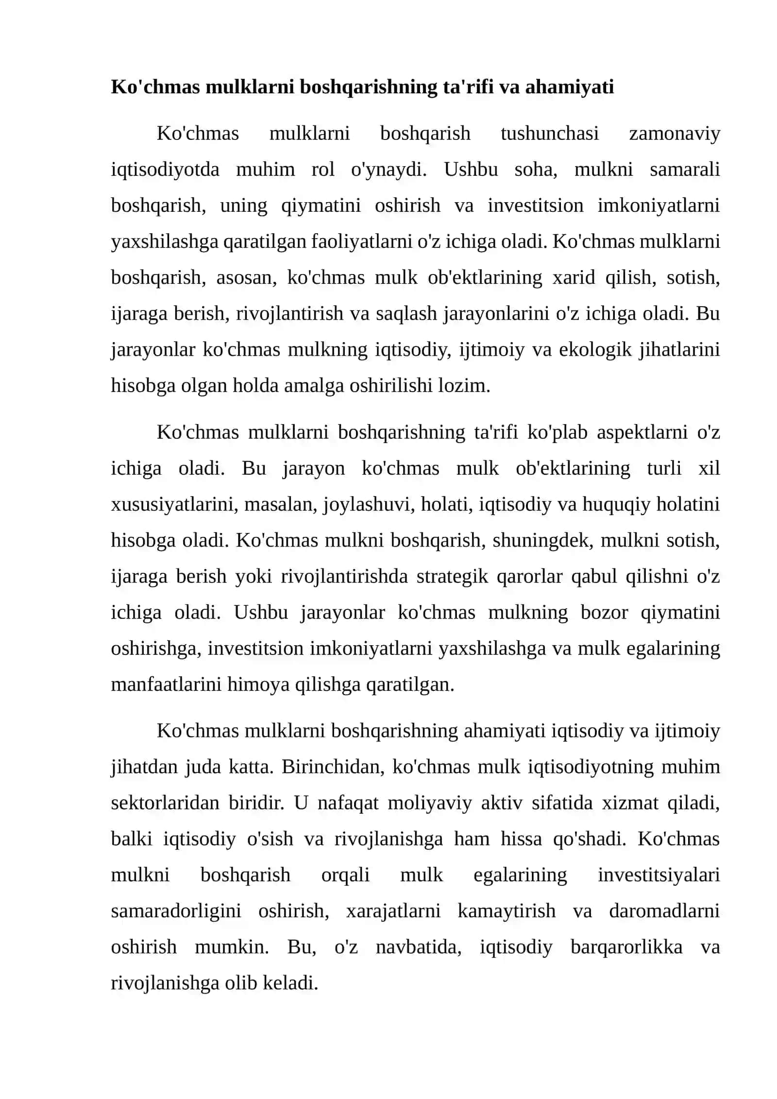 Ko'chmas mulklarni boshqarish tushunchasi 2