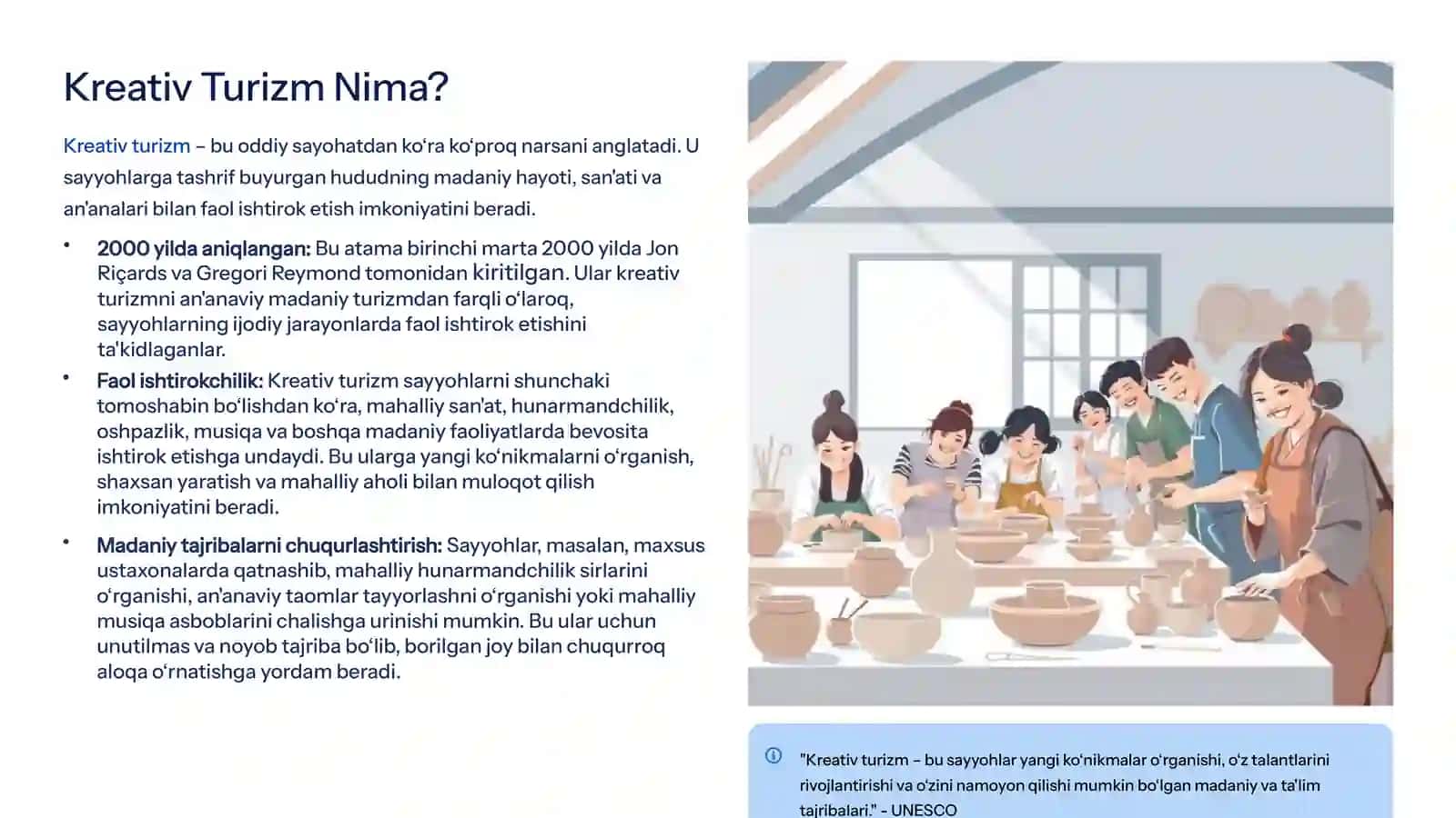 Kreativ Turizm Tushunchasi va Rivojlanish Tarixi 2