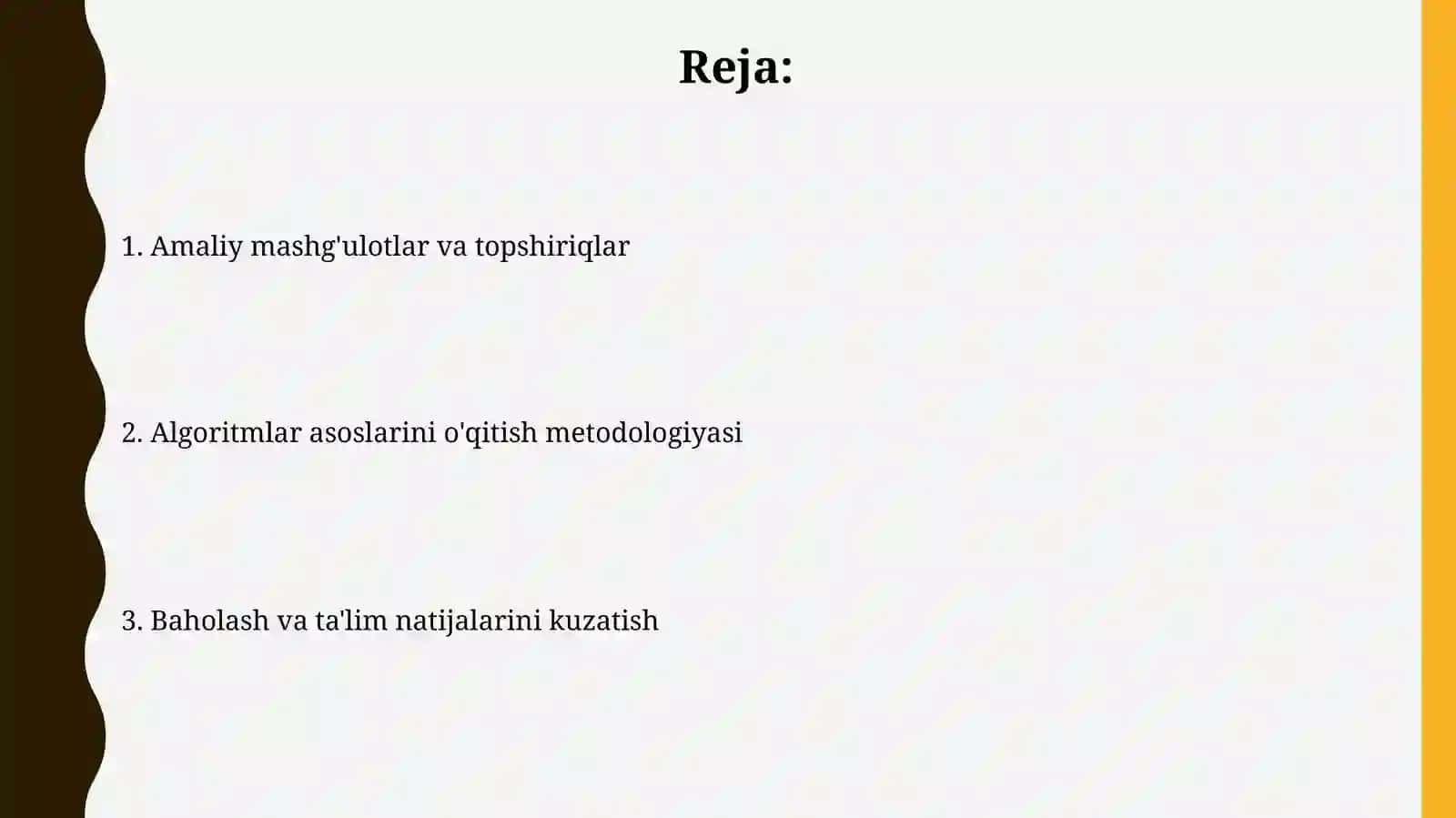 Algoritmlar asoslarini o'qitish metodologiyasi 2