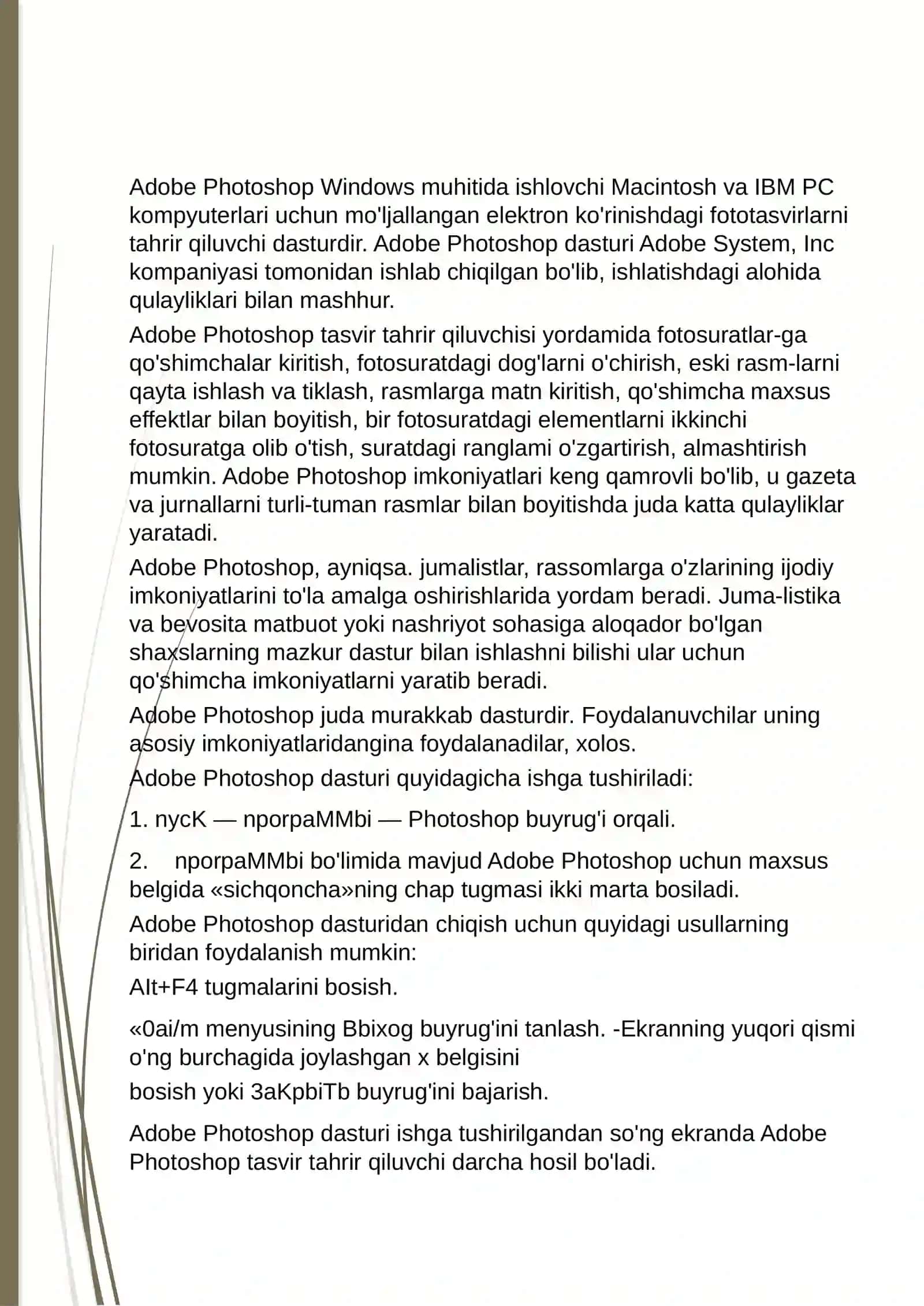 PhotoShop-grafik muharriri haqida ma'lumot 2