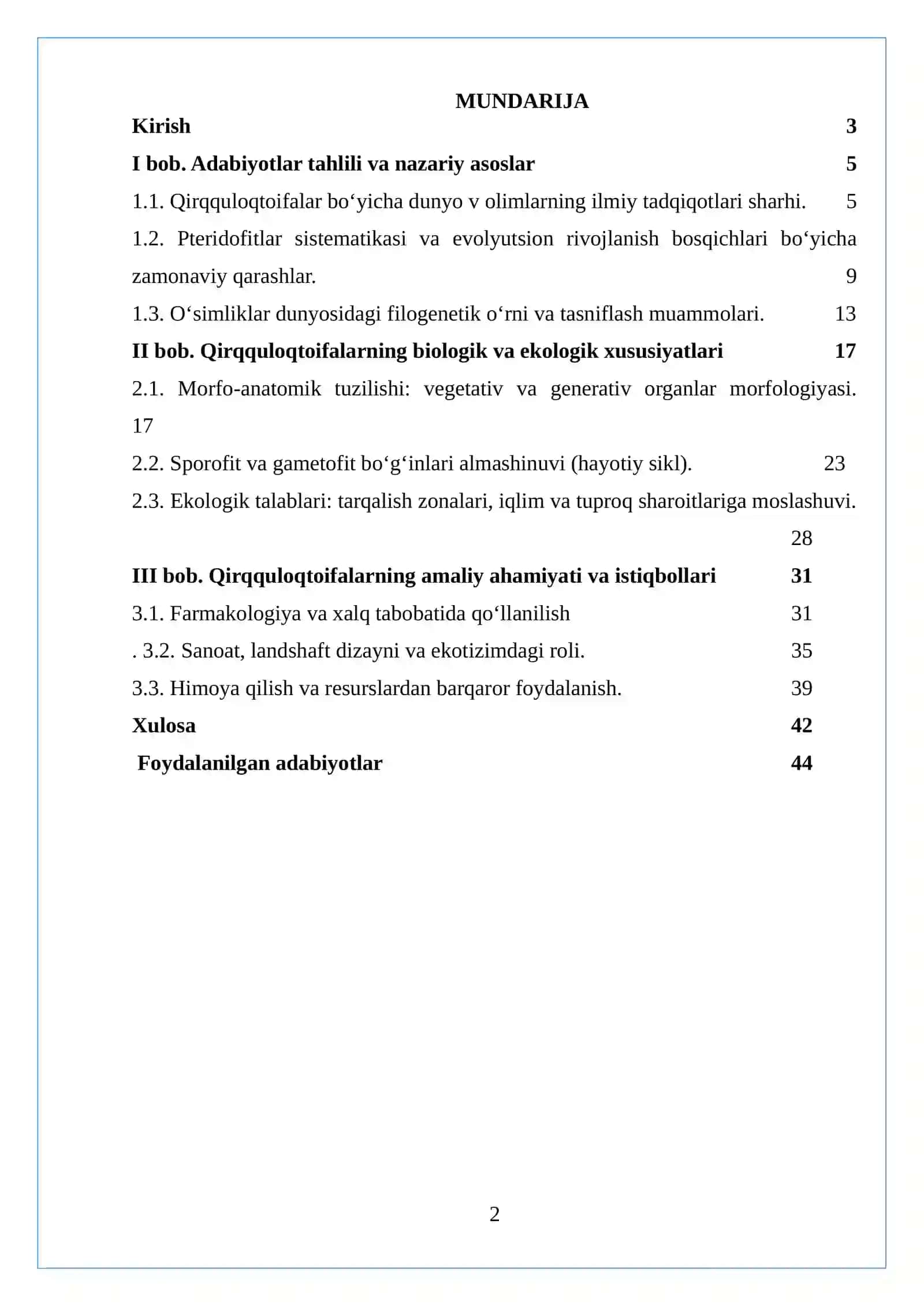 Qirqquloqtoifa o‘simliklar bo‘limi 2