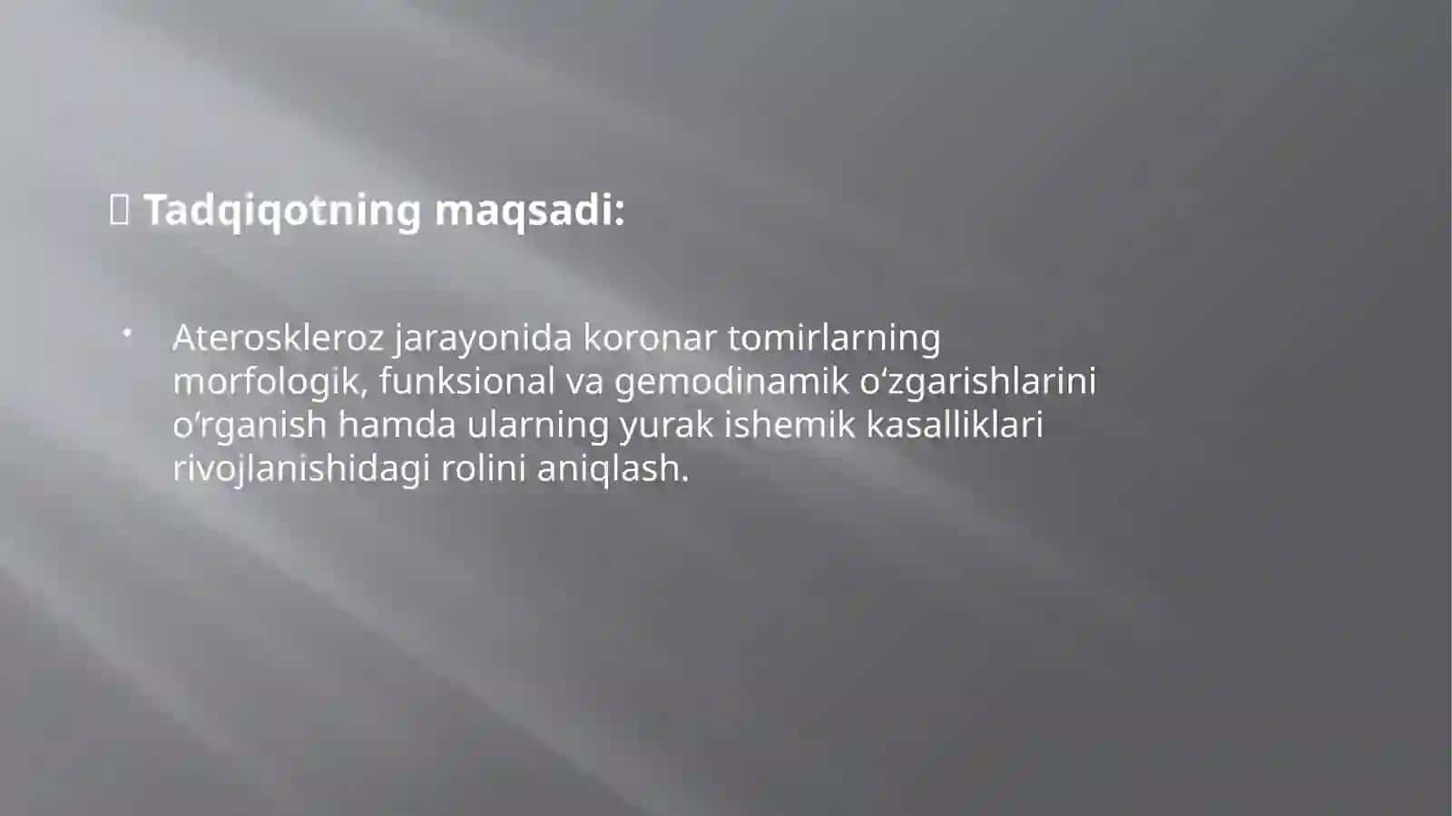 Ateroskleroz tasirida koronar arteriyalarning torayishi 2