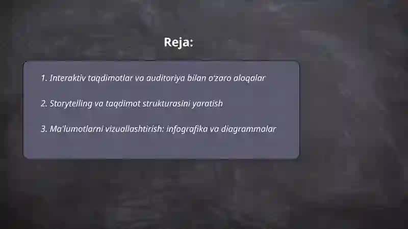 Taqdimot yaratishning zamonaviy usullari 2