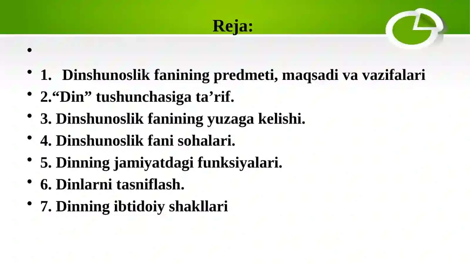 DINSHUNOSLIK FANIGA KIRISH 2