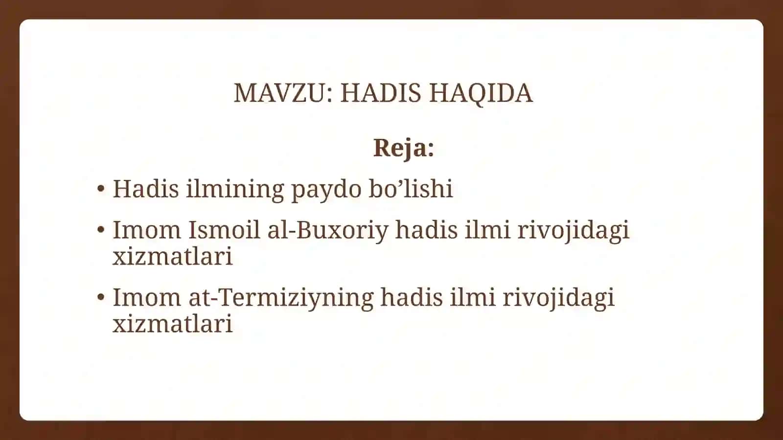 HADIS HAQIDA 2