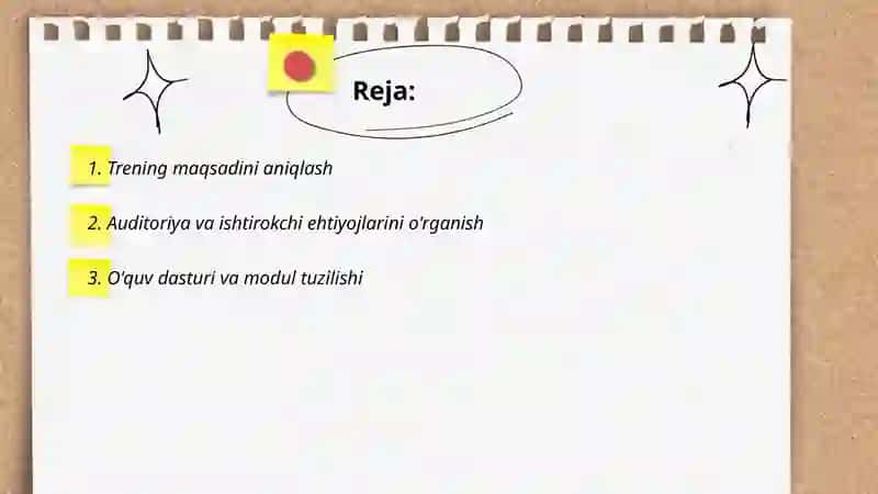 Treningning muhim jihatlari 2