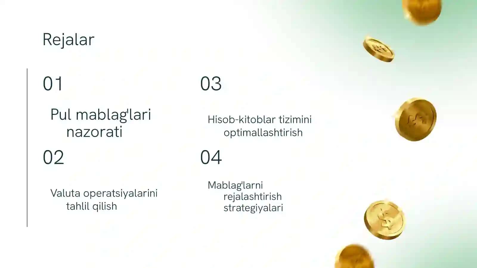 Pul mablag'lari va valuta operatsiyalar hisobi 2