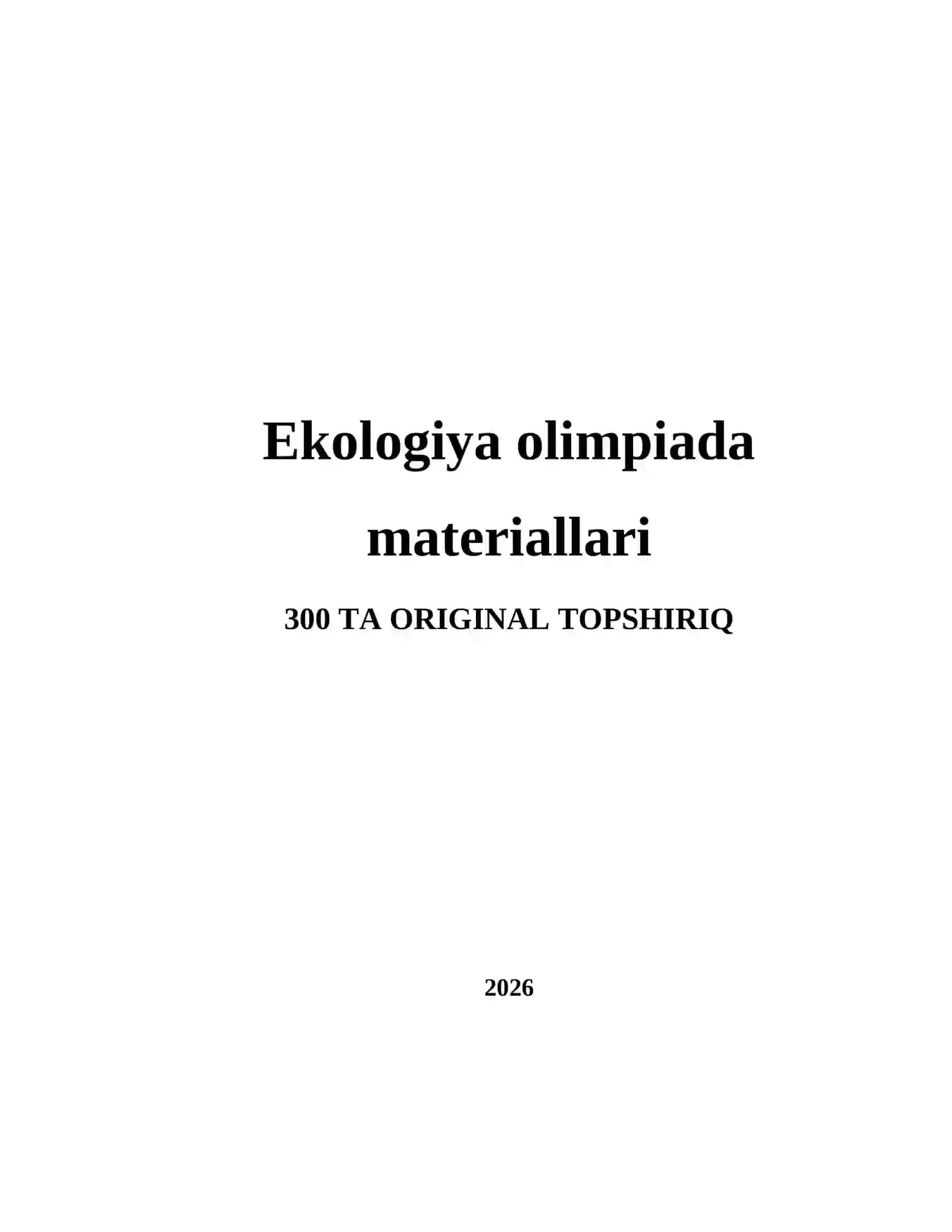 Ekologiya olimpiada materiallari 2