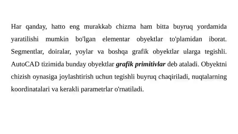 AutoCAD dasturidagi primitivlar 2