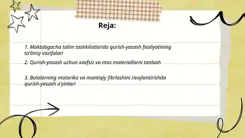 Maktabgacha talim tashkilaotlarida qurish-yasash 2