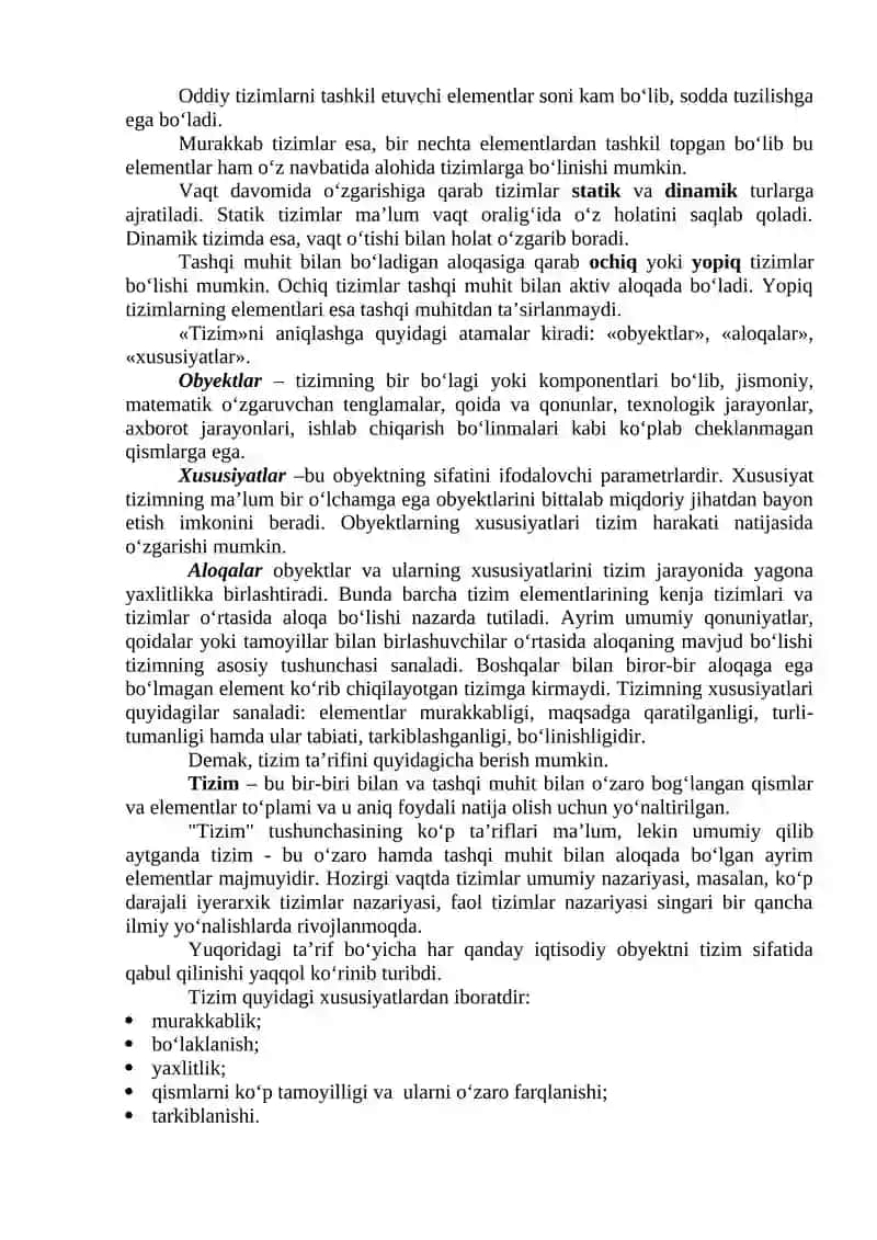 Axborot tizimlarning tushunchasi 2