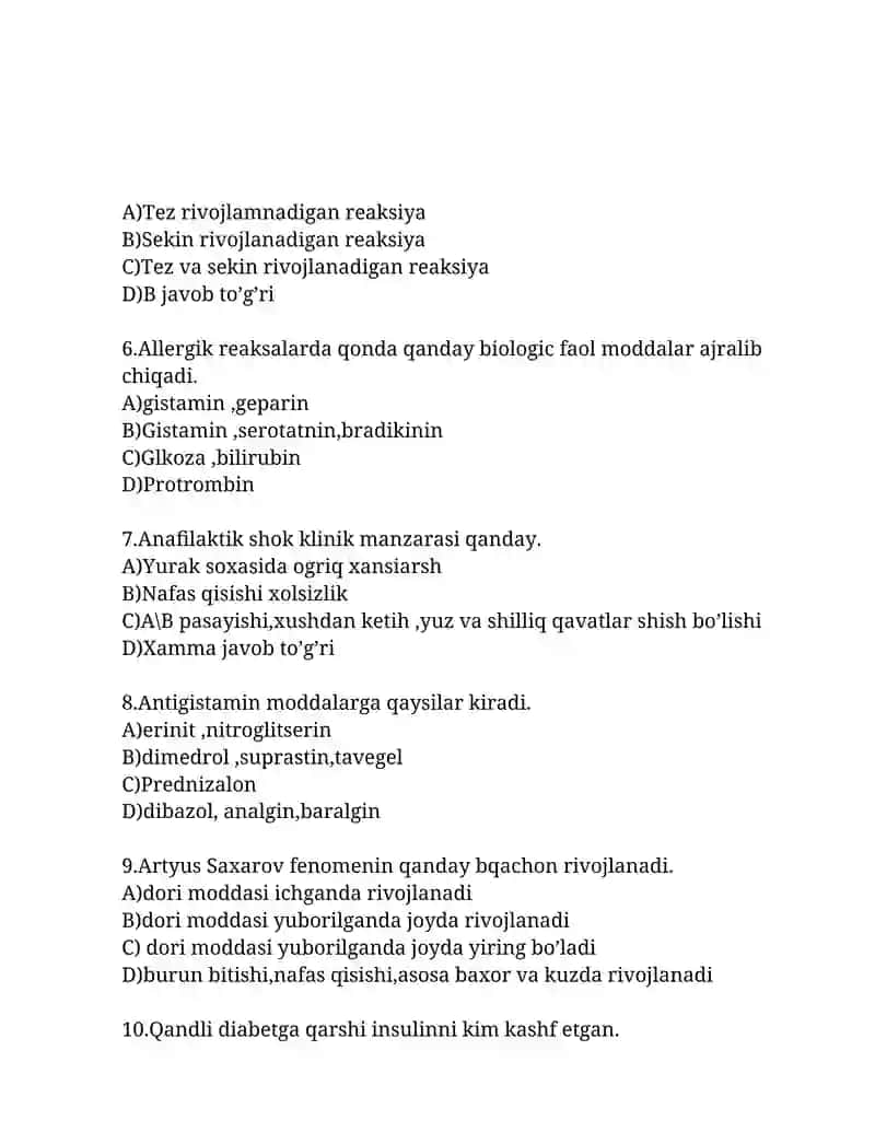 Allergiya nima 2