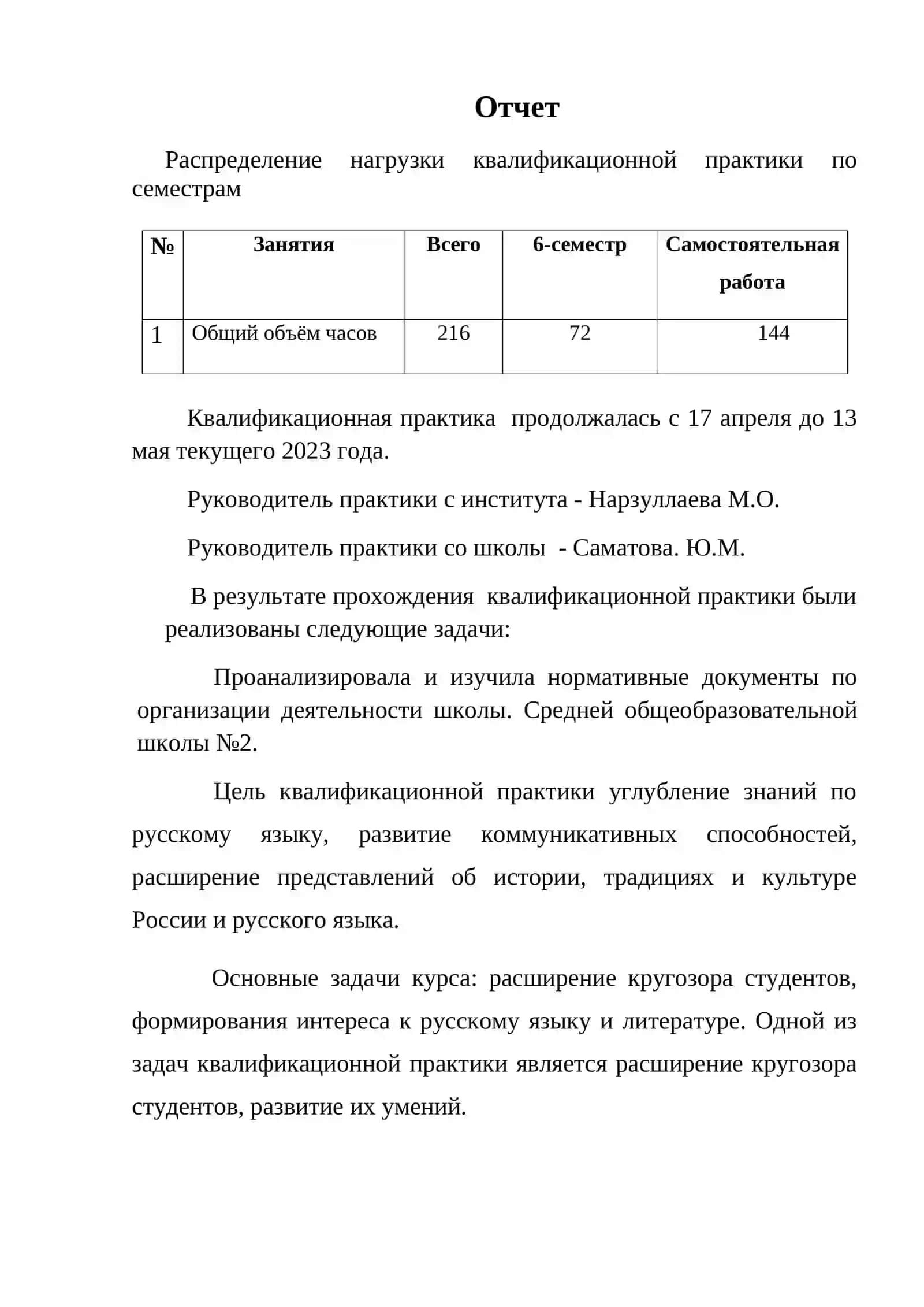 Отчет по квалификационной практике 3-курса 315-группы 2
