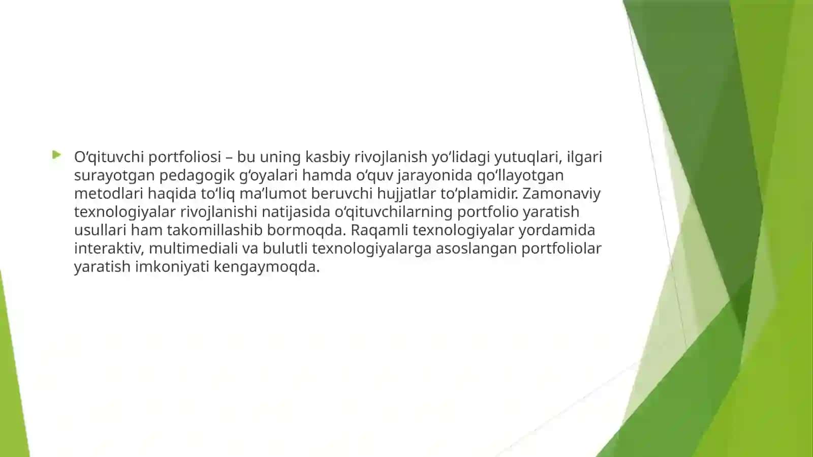 O‘qituvchi Portfoliosi 2