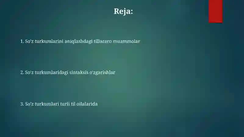 Turli tillarda soʻz turkumlari 2
