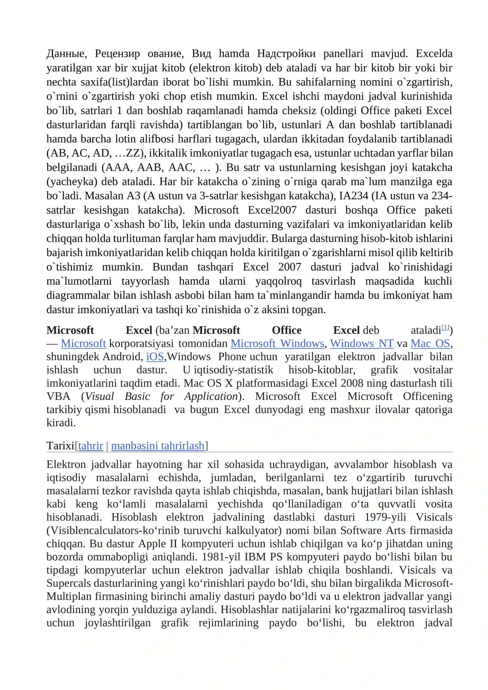 MC OFFICE dasturlar paketidagi MC EXCEL dasturining (2003 2007 2016) versiyalar orasidagi farqlar 2