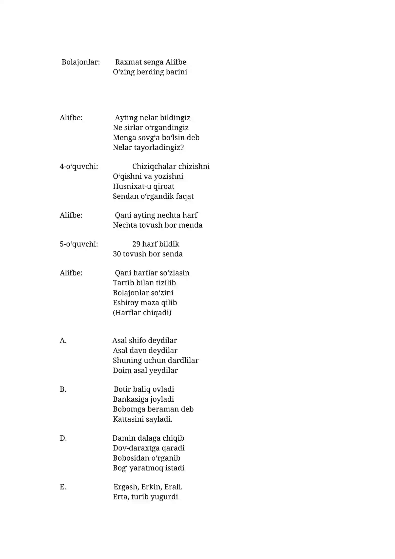 ALIFBE bayrami senariysi 2