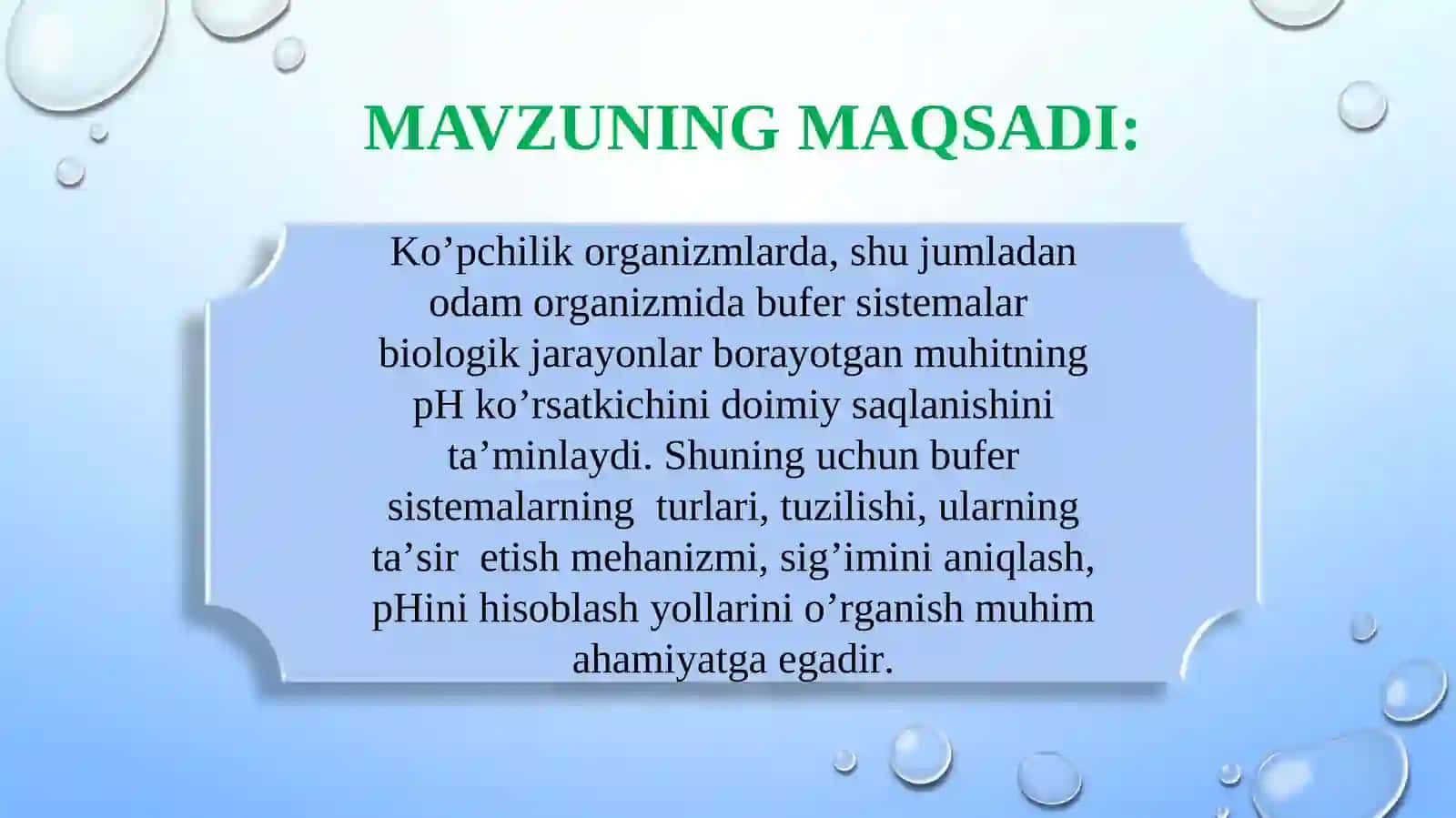 KISLOTA – ASOSLI MUVOZANAT 2