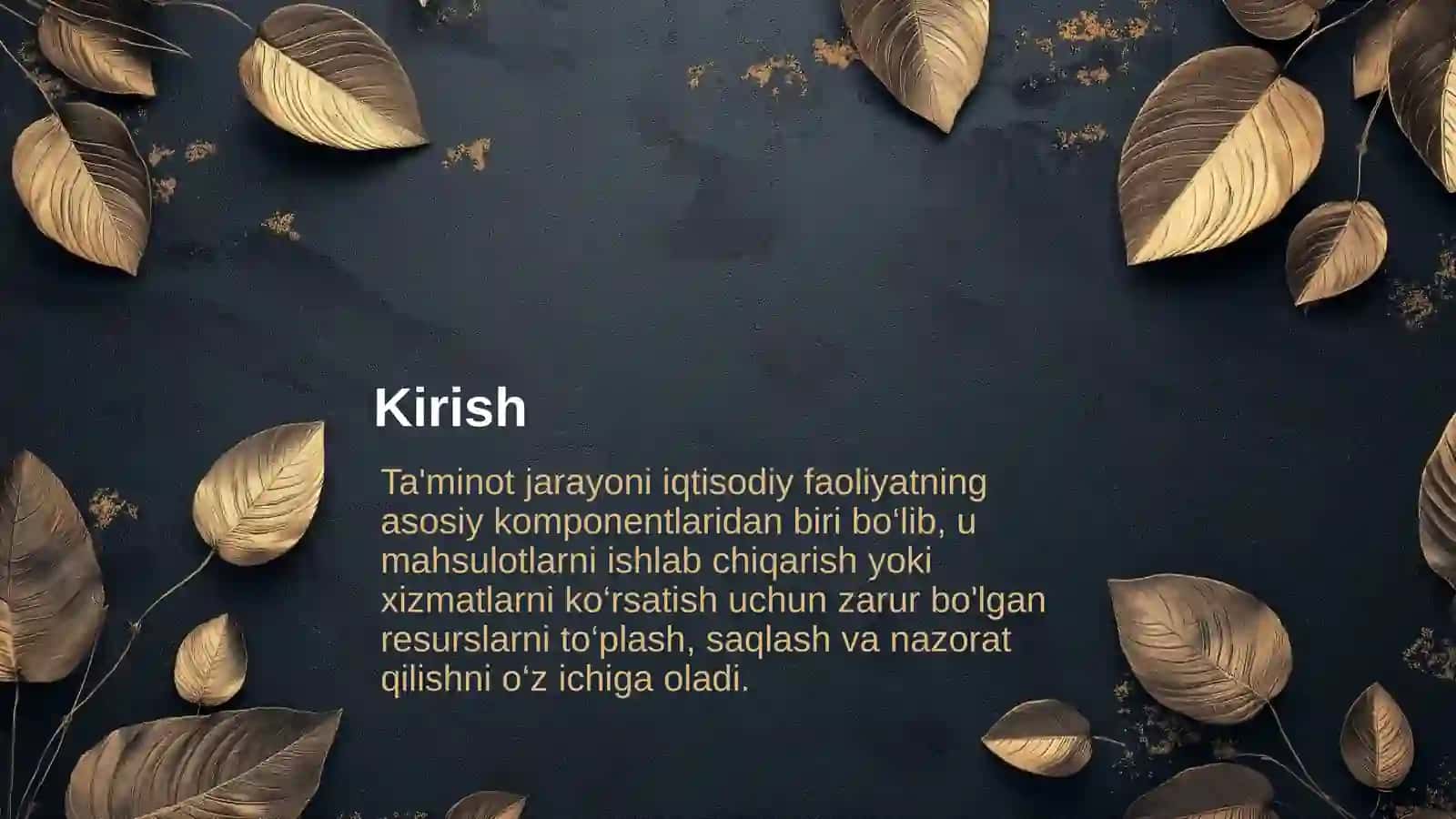 Ta'minot jarayonining hisobi 2