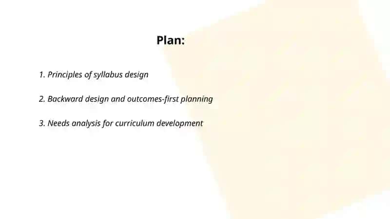 Syllabus design and curriculum development 2