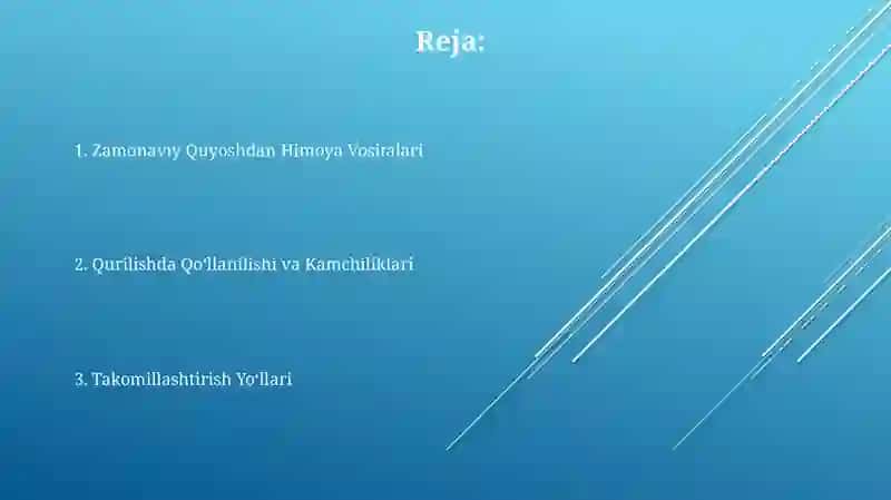 Zamonaviy Quyoshdan Himoya Vositalari 2