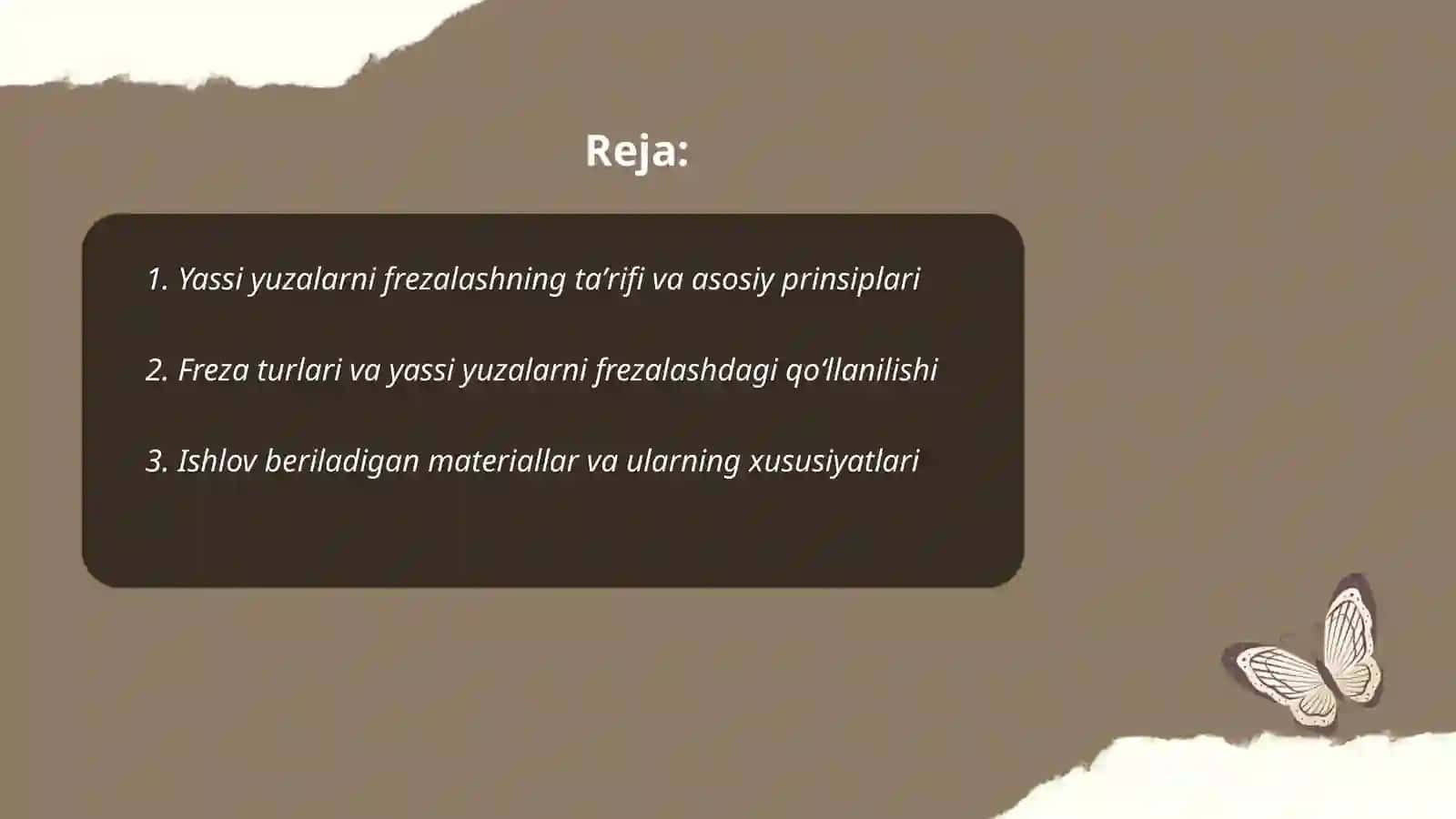 Yassi yuzalarni frezalash 2