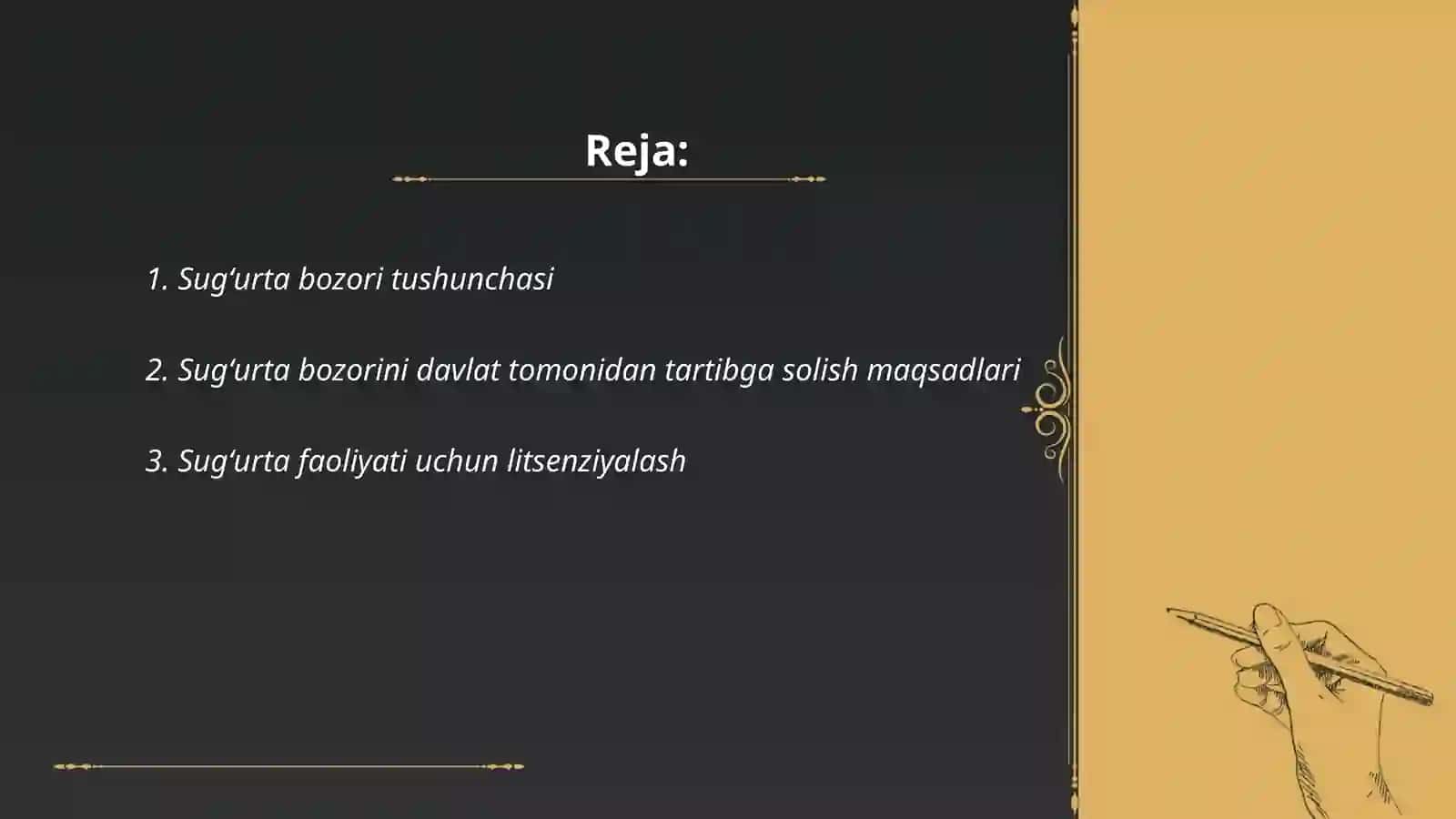 Sugʻurta bozorini davlat tomondan tartibga solish 2