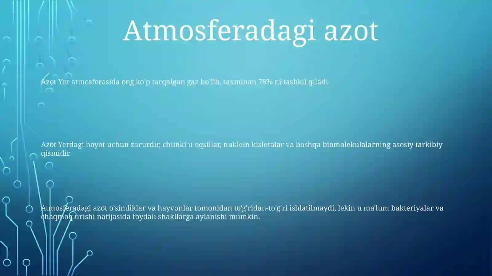 Azotning Tabiatda Aylanishi 2