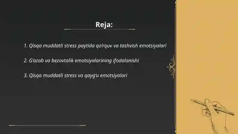 Qisqa muddatli stresslar vaqtida shaxs emotsiyalari 2