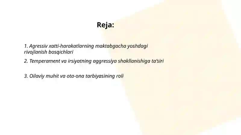 Agressiv holat shakllanishi 2