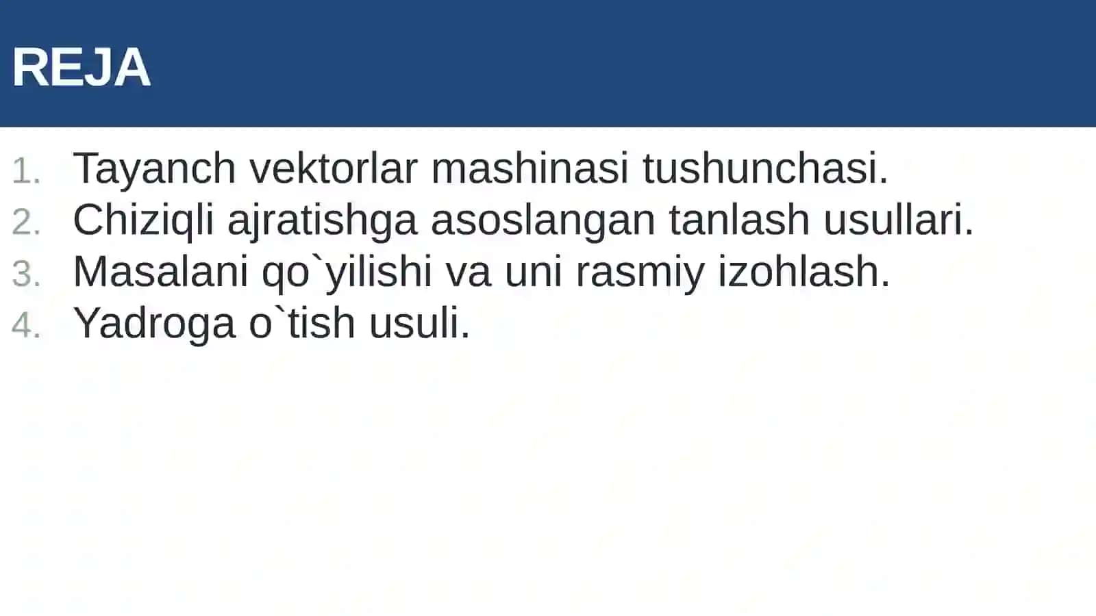 Tayanch vektorlar mashinasi 2