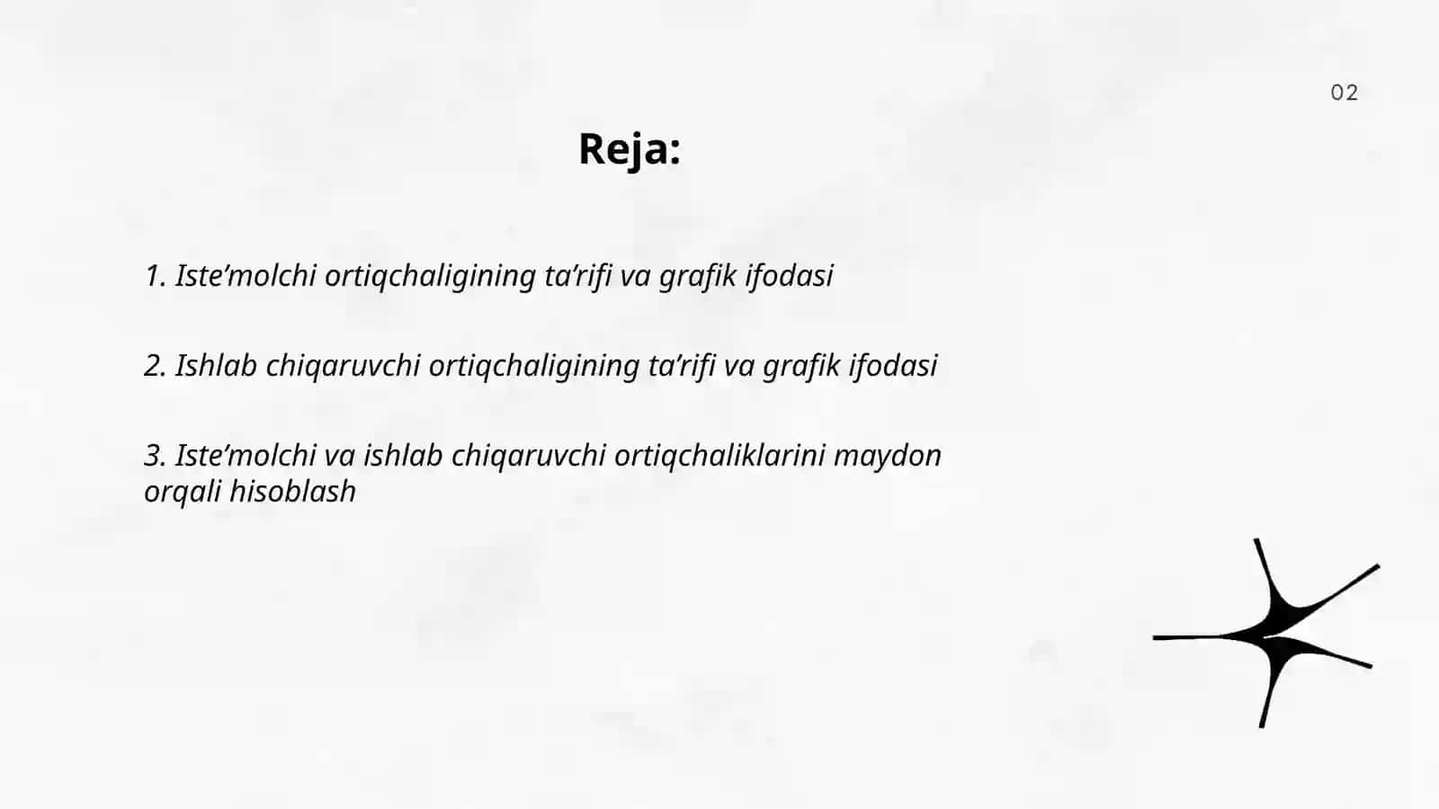 Iste’molchi va ishlab chiqaruvchi ortiqchaligi 2